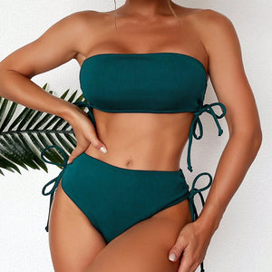 Bikini Solid Color Sexy Women's Swimsuit