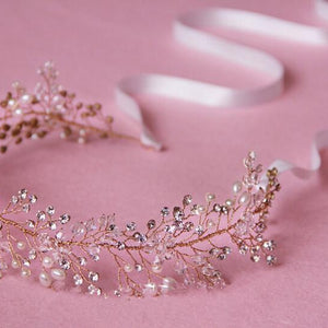 Pure Handmade Gold And Silver Crystal Bridal Hair Accessories