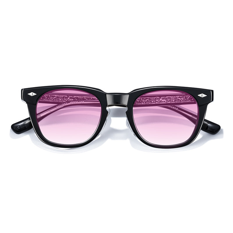 Handmade Vintage Plate Transparent Tea Square Frame Sunglasses