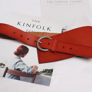 Women's Genuine Leather Wide Belt With Skirt