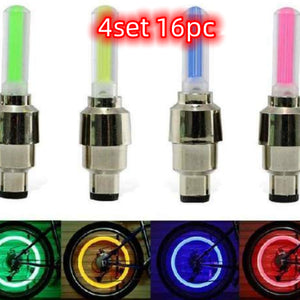 Neon Lights Tyre Wheel Valve Cap Light LED Car Tire Valve Caps Air Cover Tire Rim Valve Wheel Stem Cap Bike Light