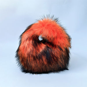 Artificial Raccoon Fur Ball Bag Plush Unique Punk Style Y2g