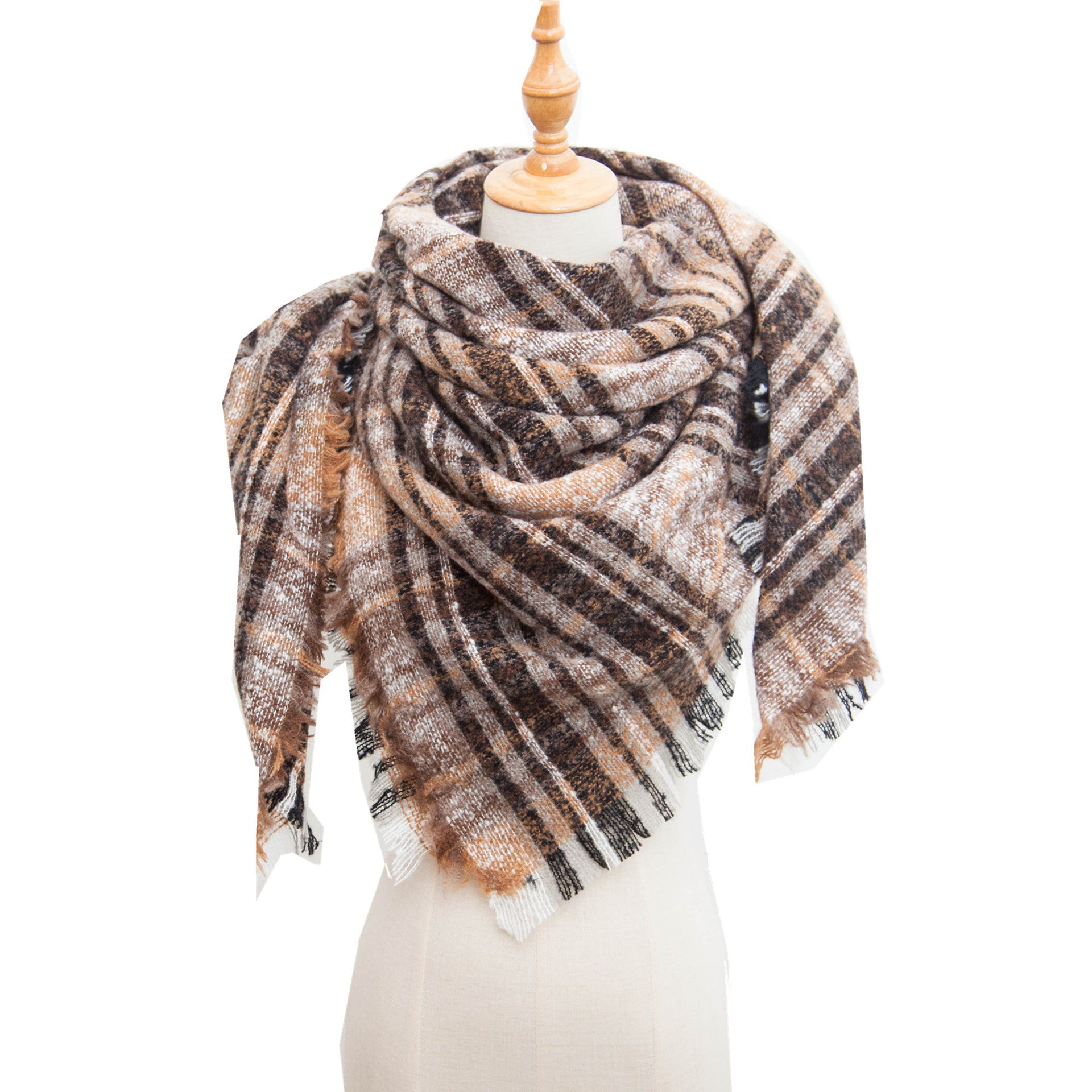 Shawl Scarf Autumn And Winter Large Plaid Triangle