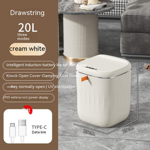 Smart Box Trash Can With Lid Storage