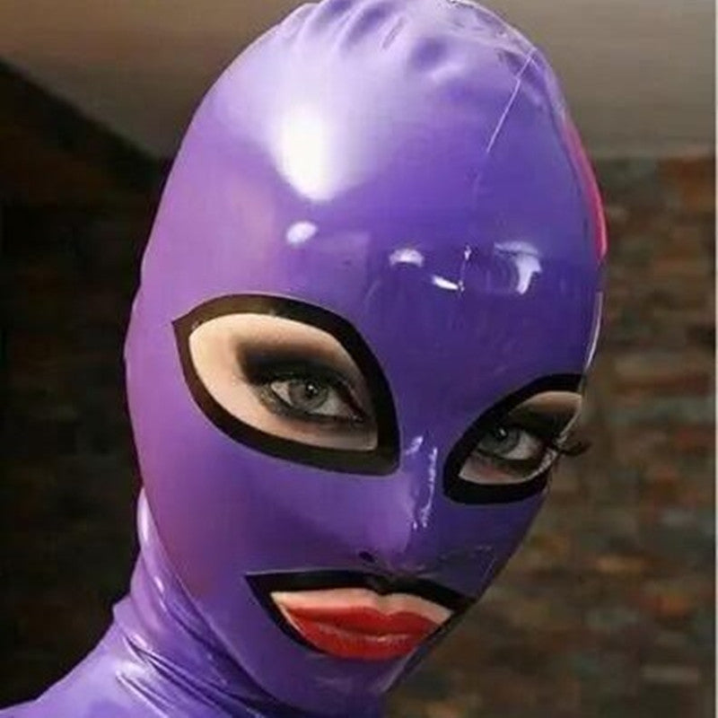 Latex Hood Mask With Zipper Role Play