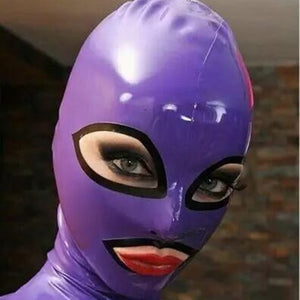 Latex Hood Mask With Zipper Role Play