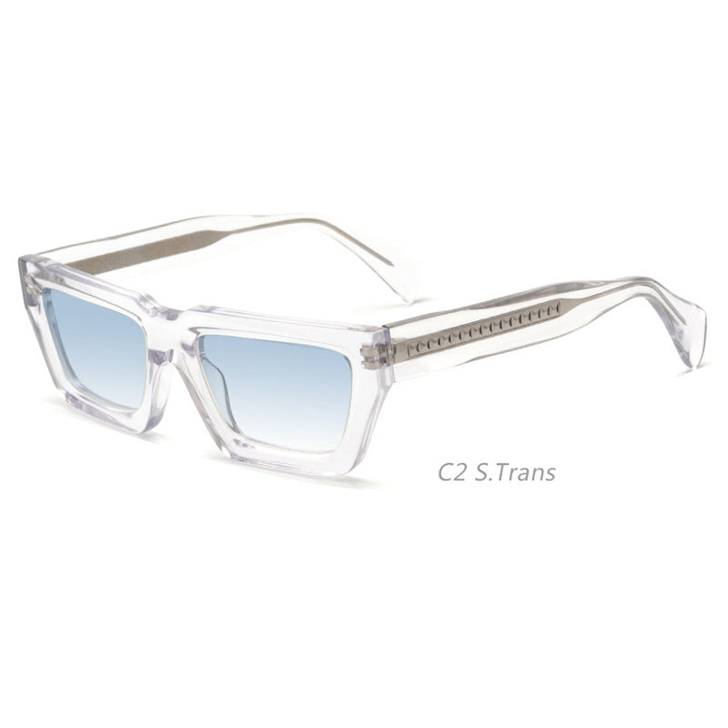 Retro Small Frame Colorful Transparent Square Sunglasses