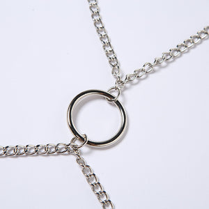 European And American PU Leather Cross Neck Hanging Chain Outer Wear Inner Wear Tube Top