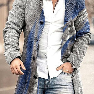 Men's Woolen Stand Collar Mid-length Trench Coat