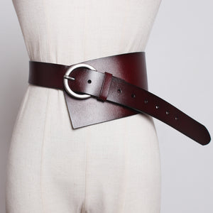 Women's Genuine Leather Wide Belt With Skirt