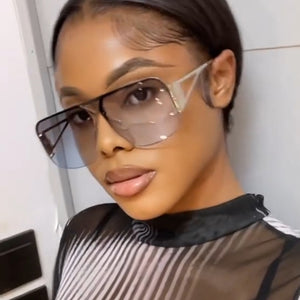 Fashion Retro Semi-rimless Square Sunglasses