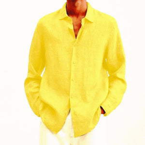 Long Sleeve Lapel Shirt Men's Loose Button Cardigan Sshirt Top Mens Clothing