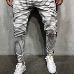 Men's Slim-fitting Cool Casual Sports Striped Side Ribbon Trousers