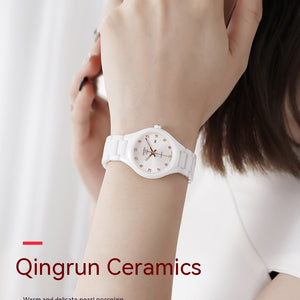 White Ceramic Women's Watch Simple Temperament
