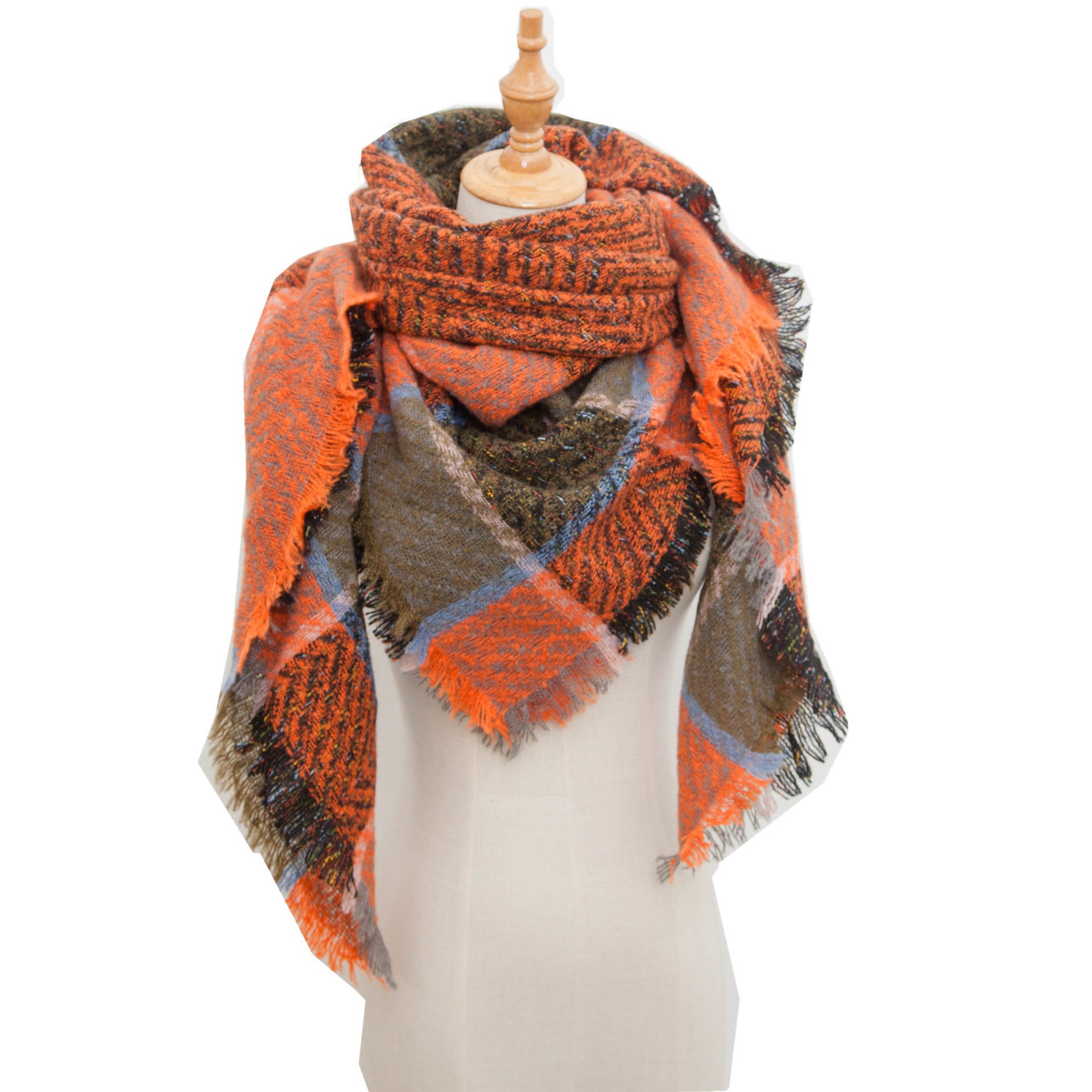 Shawl Scarf Autumn And Winter Large Plaid Triangle