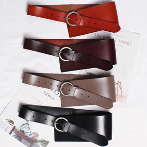 Women's Genuine Leather Wide Belt With Skirt