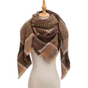 Shawl Scarf Autumn And Winter Large Plaid Triangle