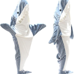 Home Soft Flannel Shark Blanket Hoodie