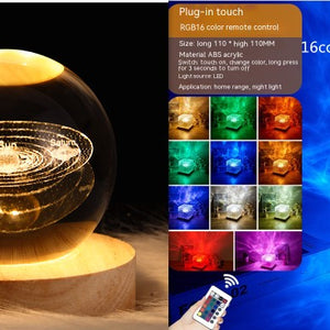 LED Water Ripple Ambient Night Light USB Rotating Projection Table Lamp
