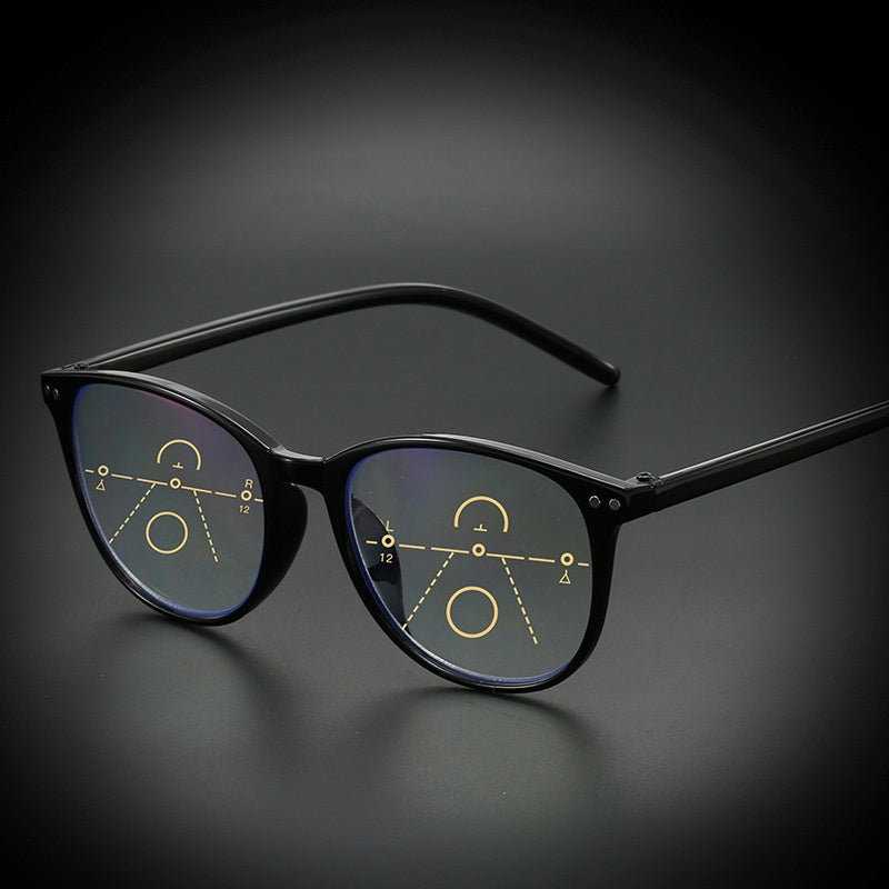New Retro Anti-blue Light Progressive Multi-focus Old Presbyopic Glasses