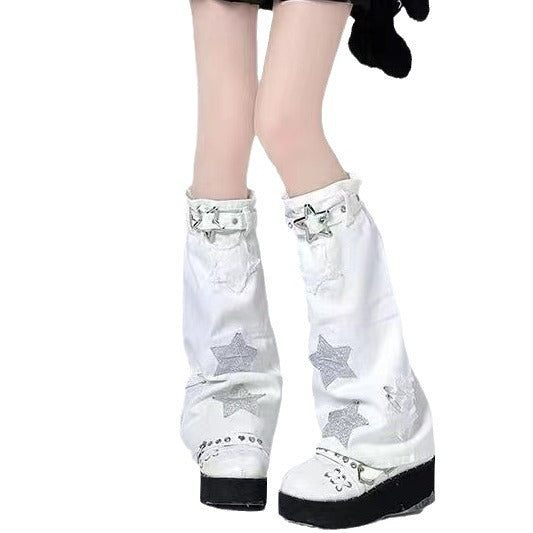 Embroidery Pentagram Female Mid-calf Length Loose Socks