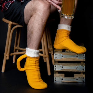 3D Beer Mug Socks Creative Knitted Yellow Room Socks