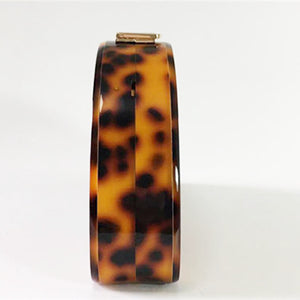 Leopard Print Semicircle Acrylic Clutch Women