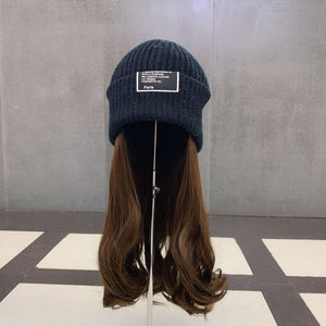 Autumn And Winter Curly Hair Knitted Hat Wig