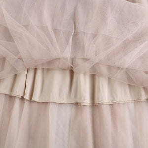 Autumn And Winter Printing Pleated Skirt High Waist Slimming Mesh Color Contrast Patchwork