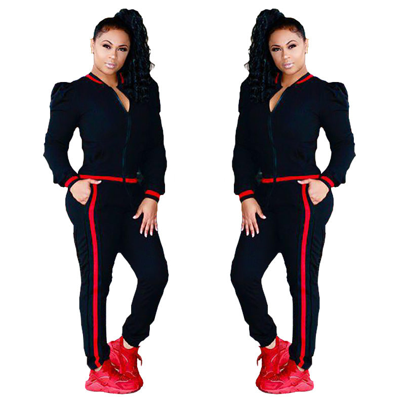 Women's Lantern Sleeve Sports Leisure Suit