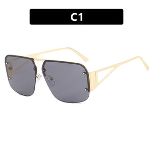 Fashion Retro Semi-rimless Square Sunglasses