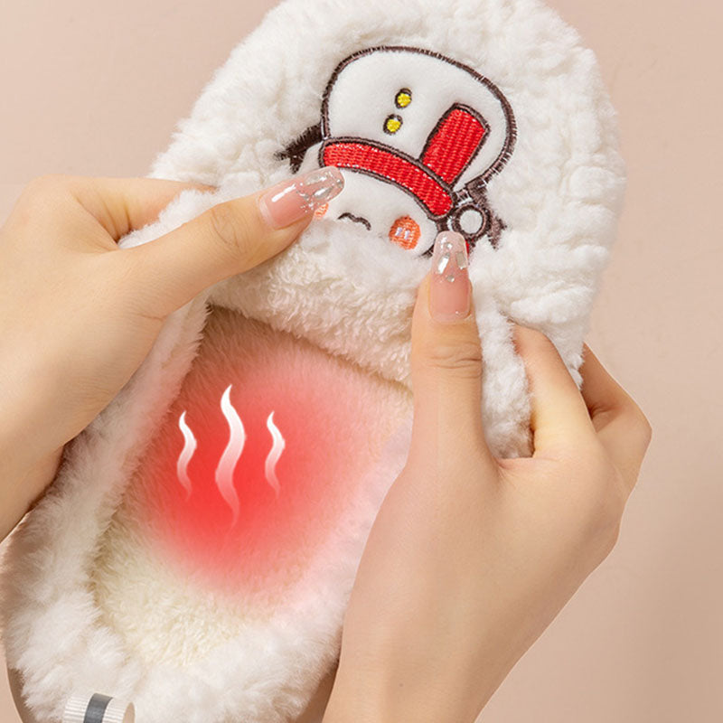 Cute Snowman Slippers Winter Indoor