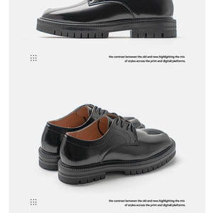 Personalized Low Cut Thick Sole Casual Split Toe Leather Shoes