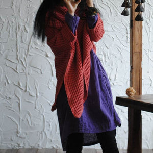 Thick Linen Thick Warm Artistic Loose Cape Shawl