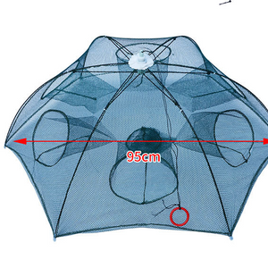 Strengthened 4-20 Holes Automatic Fishing Net Shrimp Cage Nylon Foldable Fish Trap Cast Net Cast Fold Crab Trap Fishing Network