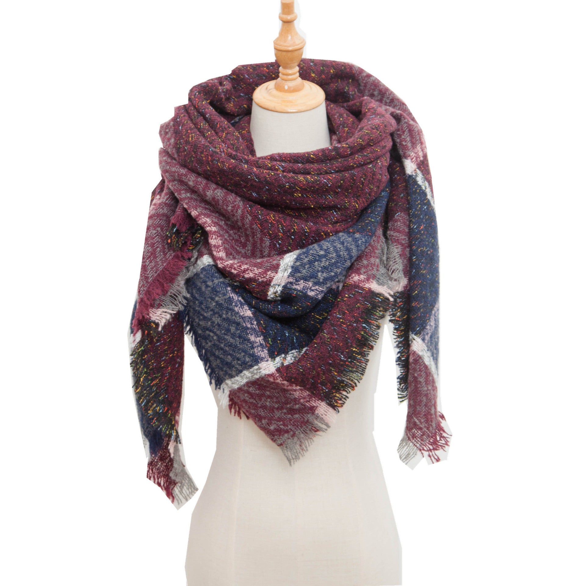 Shawl Scarf Autumn And Winter Large Plaid Triangle