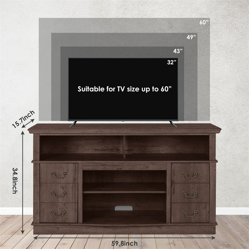 TV Cabinet Vintage Living Room Wood TV Stand