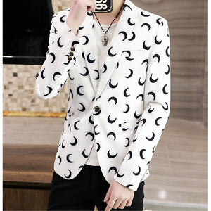 Fashion Fashion Printing Coat Single Row One Button Suit
