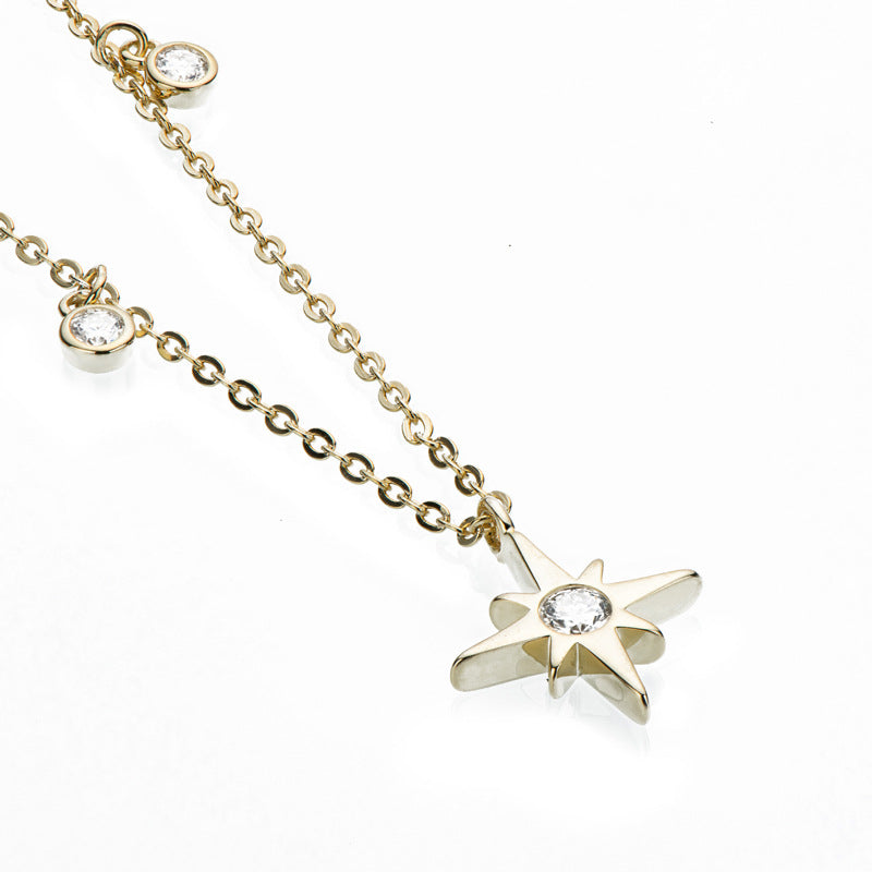 S925 Sterling Silver Starry Clavicle Chain