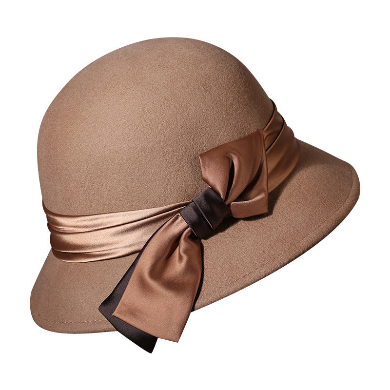 Japanese Black Retro Easy Matching Wool Warm Bucket Hat