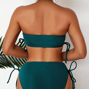 Bikini Solid Color Sexy Women's Swimsuit