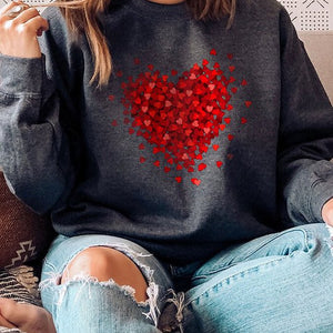 Women's Fashion Casual Round Neck Loose Pullover Fashion Tie-dye Printed Sweater