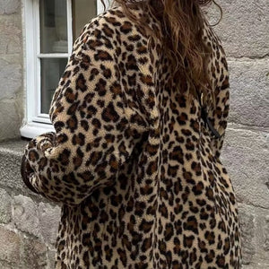 Women's Winter Leopard Print Casual Loose Jacket