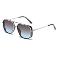 Silver Frame Tea Blue Lens