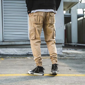 Overalls Men's American-style Retro Casual Loose Cropped Pants Multi-pocket Ankle Banded
