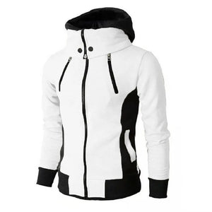 Men's Zip UP Hooded Jacket Two Piece Sports Cardigan Casual Slim Sweatshirt Jacket