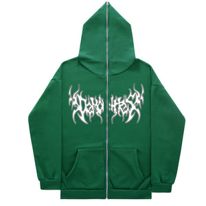 Personalized All-matching Loose Casual Zipper Hoodie
