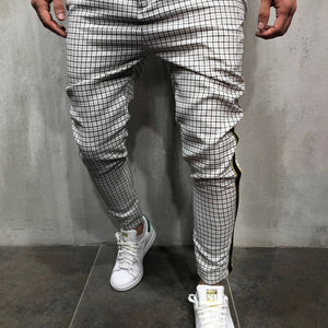 Men's Slim-fitting Cool Casual Sports Striped Side Ribbon Trousers