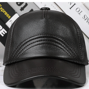Leather Hat Autumn And Winter Men's Sheepskin Outdoor Sun-proof Leather Baseball Cap