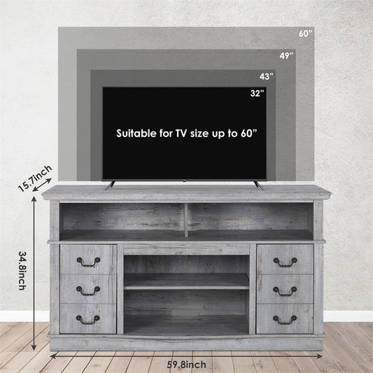 TV Cabinet Vintage Living Room Wood TV Stand